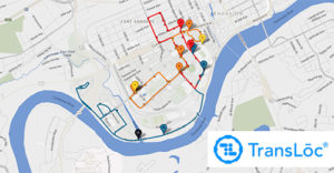 Live map capture with TransLoc logo